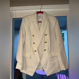 Nine West Cream Textured Blazer